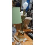 BRASS TABLELAMP WITH CORINTHIAN COLUMN