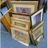 LARGE SELECTION OF FRAMED PRINTS INCLUDING RUSSELL FLINT, GLASGOW,