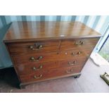 EARLY 19TH CENTURY MAHOGANY CHEST OF 2 SHORT OVER 3 LONG DRAWERS ON BRACKET SUPPORTS 95CM TALL X