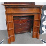 PINE FIRE SURROUND MAX WIDTH 140 CMS & 1 OTHER FIRE SURROUND