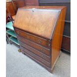 EARLY 20TH CENTURY WALNUT & MAHOGANY BUREAU WITH FALL FRONT