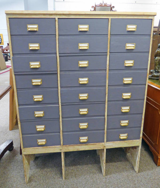 MULTI-DRAWER WOODEN FILING CABINET - 139CM TALL