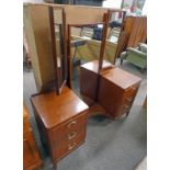 1960'S/1970'S MAHOGANY TRIPLE MIRROR DRESSING TABLE WITH 2 COLUMNS OF 3 DRAWERS WIDTH 123CM