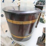 BRASS BOUND LIDDED COAL BUCKET 36 CM TALL