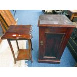 MAHOGANY BEDSIDE CABINET & MAHOGANY TABLE