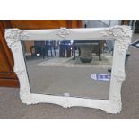 WHITE PAINTED MIRROR - 80 X 61 CM