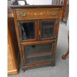 LATE 19TH CENTURY INLAID MAHOGANY CABINET WITH SINGLE DRAWER OVER 2 PANEL DOORS,