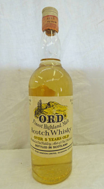 1 BOTTLE ORD OVER 5 YEAR OLD FINEST MALT WHISKY - 26 2/3 FL OZS,