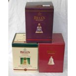 3 BELLS CHRISTMAS DECANTERS: 1998,