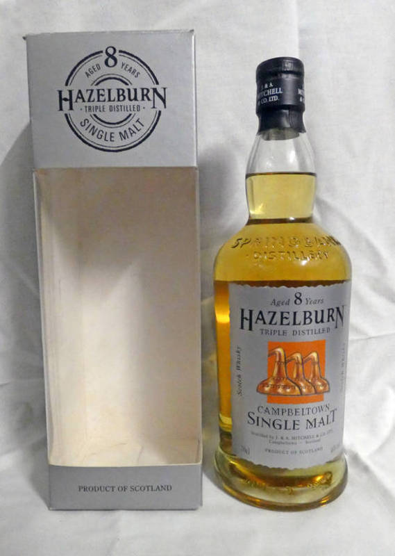 1 BOTTLE HAZELBURN 8 YEAR OLD SINGLE MALT WHISKY - 70CL, 46% VOLUME,