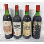 4 VARIOUS BOTTLES CLARET INCLUDING CHATEAU LYONNAT 1976, CHATEAU LE BOSCQ 1978,