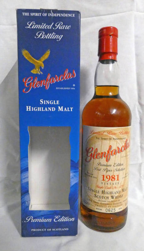 1 BOTTLE GLENFARCLAS 23 YEAR OLD SINGLE MALT WHISKY, PORT PIPES SELECTION VINTAGE 1981 - 700ML,