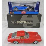 HOT WHEELS 1:18 SCALE FERRARI 250 GT BERLINETTA LUSSO TOGETHER WITH BURAGO 1:18 SCALE BUGTATTE