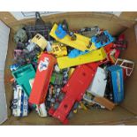 SELECTION OF PLAYWORN CORGI, MATCHBOX, MAJORETTE ETC INCLUDING CARS, PLANES,