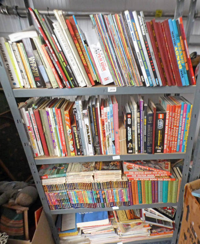 SELECTION OF VARIOUS BOOKS OVER 4 SHELVES