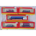 FIVE HORNBY 00 GAUGE BOXED WAGONS INCLUDING R6603 - LLANFAIR PG OPEN WAGON )OAA),