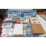 SELECTION OF VARIOUS UNMADE PLASTIC MODEL KITS (UNCHECKED) FROM TAMIYA, REVEL,