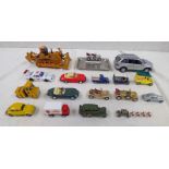 SELECTION OF MODEL VEHICLES FROM DINKY, MATCHBOX, CORGI ETC INCLUDING KOMATSU D475A BULLDOZER,