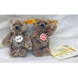 TWO STEIFF 039430 10 CM GRIZZLY TEDDY BEARS