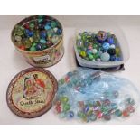 SELECTION OF GLASS MARBLES
