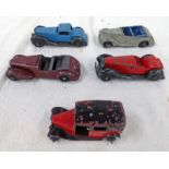 SELECTION OF PLAYWORN DINKY MODEL CARS INCLUDING ARMSTRONG SIDDELEY,