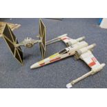 LARGE SCALE X - WING AND TIE FIGHTER FROM STAR WARS Condition Report: The models are