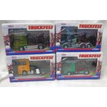 FOUR CORGI 1 :50 SCALE MODEL HGVS FROM THE TRUCKFEST RANGE INCLUDING CC13232 - DAF XF SPACE CAB,