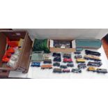 SELECTION OF PLAYWORN 00 GAUGE MODEL RAILWAYS INCLUDING LOCOMOTIVES, WAGONS, BUILDINGS,