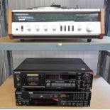 SONY CDP-X222ES CD PLAYER TOGETHER WITH TC-K677ES CASSETTE DECK AND HP-511A TURNTABLE