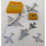 DINKY TOYS 706 - VICKERS VISCOUNT AIR LINER TOGETHER WITH 734 - SUPERMARINE 'SWIFT' FIGHTER AND