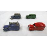 FOUR DINKY TOYS PLAYWORN VANS