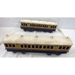 TWO MARKLIN GAUGE 1 L & N.W.R. BROWN 1 REAM 1ST/3RD COACHES.