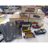 SELECTION OF TINPLATE VEHICLES INCLUDING BUSES, CARS, TRAMS, ETC.