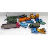 SELECTION OF PLAYWORN CORGI & DINKY TOY MODEL FORDSON, FODEN LORRY,