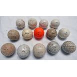 7 EARLY GOLF BALLS WITH MESH PATTERN & BRAMBLE GOLF BALL & ONE OTHER