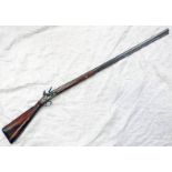 FLINTLOCK SPORTING LONG GUN, LOCK SIGNED HARLEY, BARREL SIGNED DUMFRIES, 97.