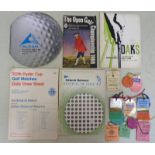 VARIOUS GOLF COLLECTIBLES TO INCLUDE OFFICIAL PROGRAMMES, ADMISSION TICKETS,