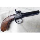 19TH CENTURY PERCUSSION POCKET PISTOL WITH 7CM TURN-OFF BARREL,