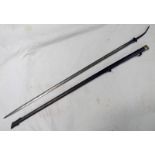SIAMESE UNIFORM SWORD WITH ETCHED 85 CM LONG BLADE WITH BANGKOK MAKERS NAME IN STEEL SCABBARD