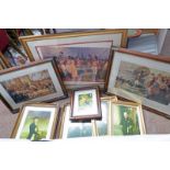 8 FRAMED PRINTS DEPICTING 19TH CENTURY MILITARY SCENES,