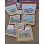 SEVERAL FRAMED RAILWAY AND TRAIN PRINTS ETC