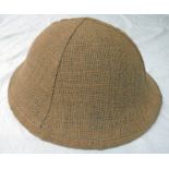 REPRODUCTION WW2 BRODIE HELMET WITH LINER & HESSIAN COVER