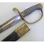 19TH CENTURY POLICE HANGER, THE SINGLE FULLERED CURVED BLADE ETCHED RBP 181,