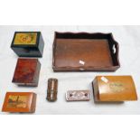 OAK BOX, MAHOGANY TRAY, MAHOGANY BOX, PUZZLE BOX,