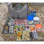 FISHERMANS BAG WITH CONTENT OF VARIOUS FLIES, FLY BOXES,
