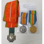 PAIR OF WW1 MEDALS, BRITISH WAR AND VICTORY, TO A 34908 PTE. J.F. DIX. K.R.R.C.