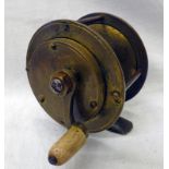 2 3/4" BRASS MULTIPLIER REEL WITH CRANK WINDING ARM