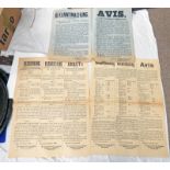 3 LARGE GERMAN WW1 PUBLIC NOTICES TO INCLUDE INFORMATION ON RATIONING ETC