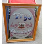 ADVERTISING MIRROR FOR "FRY'S CELEBRATED CHOCOLATE, BY ROYAL AUTHORITY,
