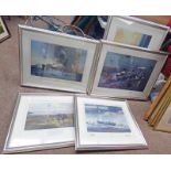 5 FRAMED LIMITED EDITION MILITARY & NAUTICAL PRINTS,